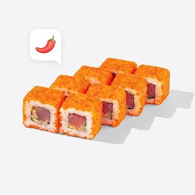 Калифорния с тунцом спайси в Много лосося по цене 740 ₽