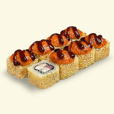 Ролл Вулкан Запечённый в Khaki Sushi по цене 425 ₽