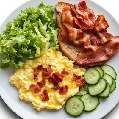 Ланч Скрембл с беконом и овощами в Party Grill по цене 429