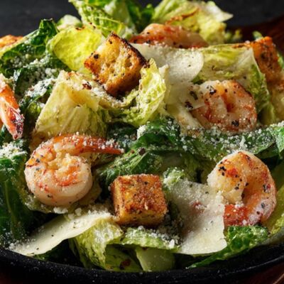 Салат Цезарь с креветкамив Вилки-Палки по цене 499 ₽