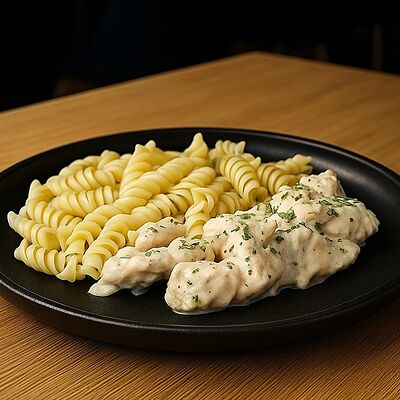 Куриное филе в сливочном соусе с макаронами в Дело вкуса по цене 349 ₽