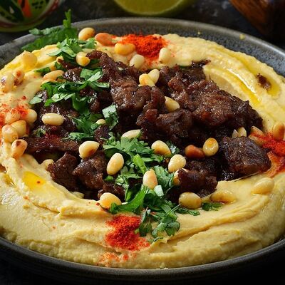 Хумус с говяжьей вырезкой в Сфинкс Food по цене 950 ₽