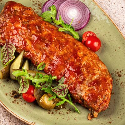 Свиные ребра Барбекю в Омар Хайям Европа и Азия по цене 1060 ₽