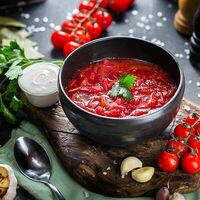 Борщ Наваристый с Салом в A la Russe - Русская Кухня
