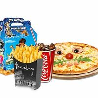 Детская пицца + фри + напиток на выбор + маленькая игрушка в Mezza Luna Fast Food