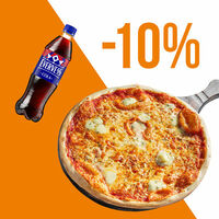 Пицца четыре сыра и Evervess-кола в Перчини