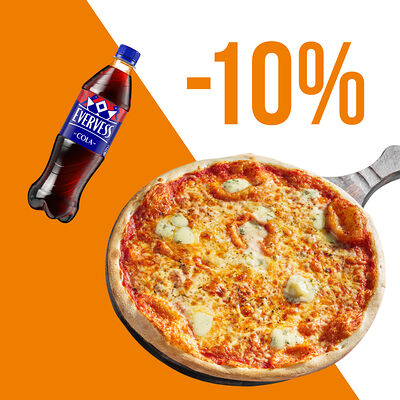 Пицца четыре сыра и Evervess-кола в Перчини по цене 910 ₽