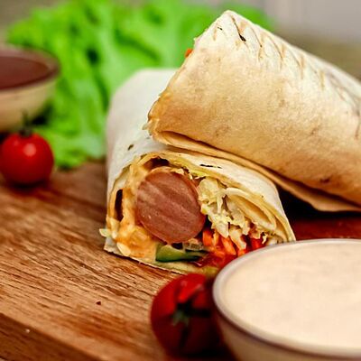 Хот Дог в лаваше в Шаурма у дома халал по цене 350 ₽