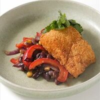 Треска в хрустящей панировке с овощами в Kitchen lab