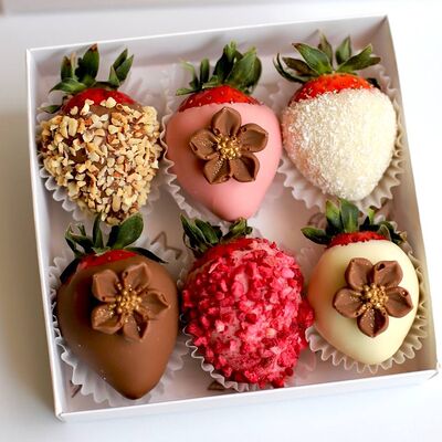 Клубника в шоколаде Набор цветочный 6 шт. в Berry Boutique по цене 1500 ₽