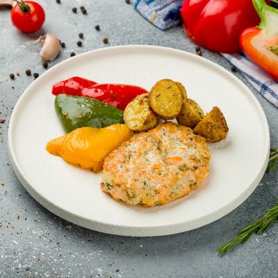 Рыбная котлета с овощами гриль в Магбургер №035 по цене 299 ₽