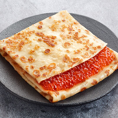 Блин с красной икрой в Теремок. Блины по цене 389 ₽