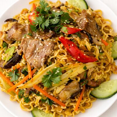 Лапша Ми Том Сао Вит в Food Hanoi по цене 690 ₽