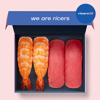 Суши креветка и тунец в Ricers по цене 430