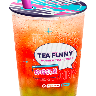 S Вишня - Роза (черный) с бабл-шариками в Tea funny Bubble tea по цене 399 ₽