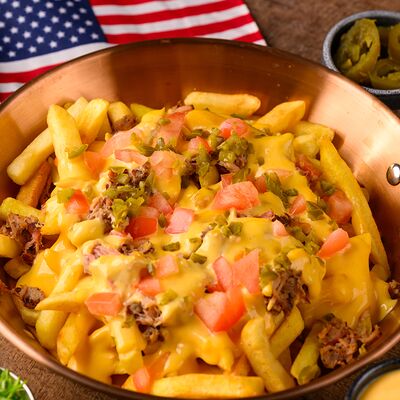 Заряженная картоха с копченой свининой в American BBQ по цене 40 р.