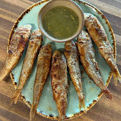 Барабулька жареная с ткемали в Ламазо Грузинская Кухня по цене 1680 ₽