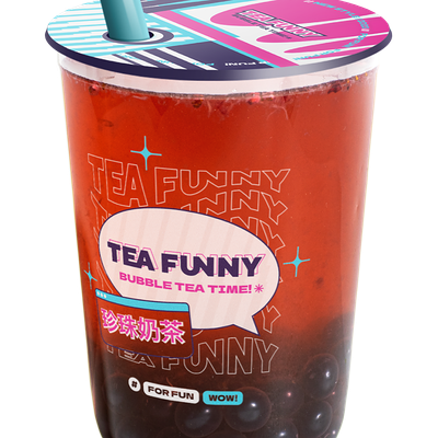 S Ежевика - Гибискус (черный) с бабл-шариками в Tea funny Bubble tea по цене 399 ₽