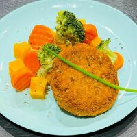 Котлета из горбуши с овощами (тыква, морковь, брокколи) в Три печки