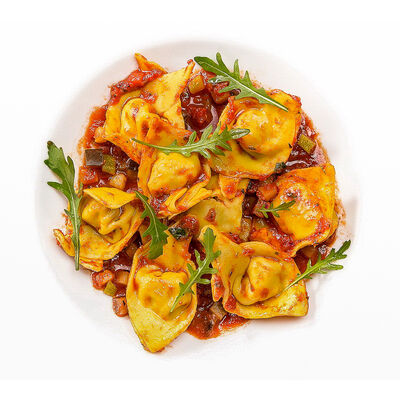 Тортелли с морепродуктами в Перчини на огне по цене 530