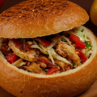 Шаурма с курицей в булке в Это вкусно по цене 349 ₽