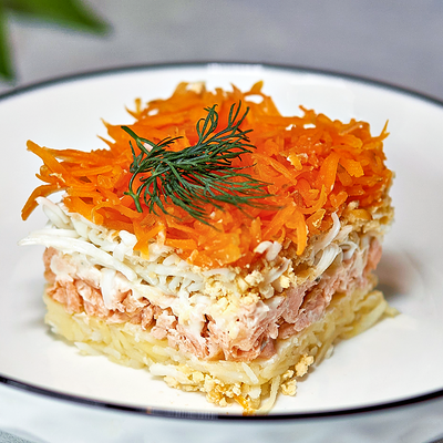 Салат Мимоза с горбушей в Bazar по цене 149 ₽