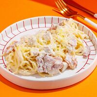Паста Карбонара с беконом и куриным филе в Юность