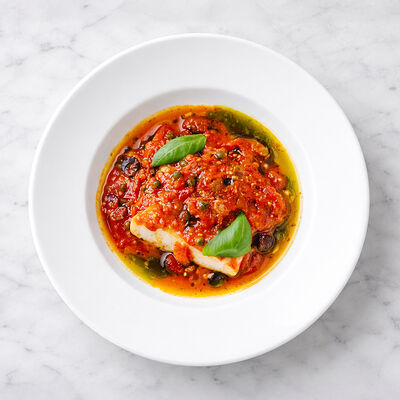 Спинка трески по-лигурийски в Marso Polo по цене 1400 ₽