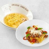 Суп-лапша и лингвини с соусом болоньезе в АндерСон