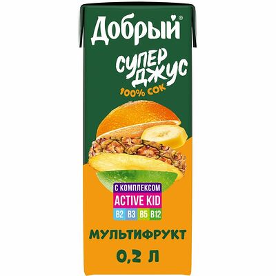 Сок Добрый Aktive kids мультифрукт в Токи по цене 60 ₽