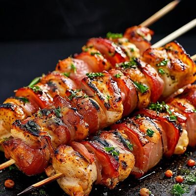 Куриный шашлык в беконев Наш двор по цене 659 ₽