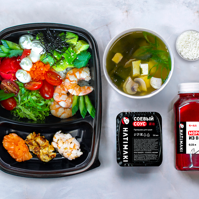 Ланч 4 с поке с креветкой в Hatimaki по цене 1045 ₽