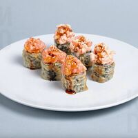 Теплый ролл с лососем и креветкой в КИDO