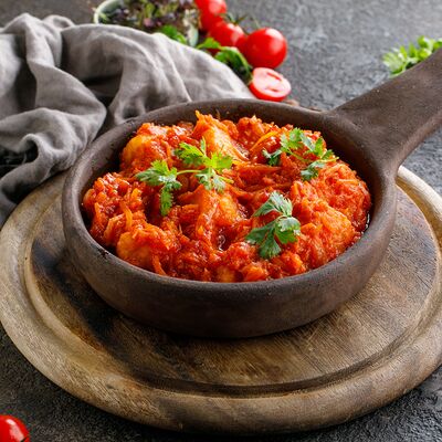 Судак в томатном соусе по-Сухумски в Баклажан в ТЦ 