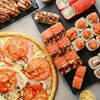 Логотип кафе Pizza & sushi time