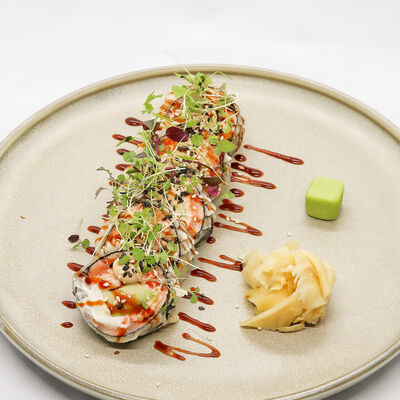 Райс фри с фарерским лососем, крабом и авокадо в Robata по цене 540 ₽