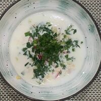 Окрошка с копчёной куриной грудкойв Ай-вай