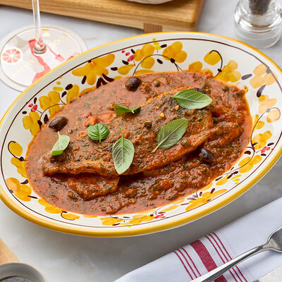 Сибас по-сицилийски с овощами в пряном соусе в Osteria Dolce по цене 1550 ₽