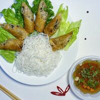  Бун Нем — рисовая лапша с жареными роллами и соусом в Pho Nem
