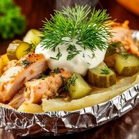 Запеченная картошка с наполнителем Деревенский в Кофта