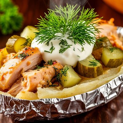 Запеченная картошка с наполнителем Деревенский в Кофта по цене 395 ₽