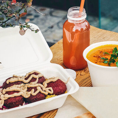 Обед со свекольным фалафелем и кус-кусом в Noot по цене 489 ₽