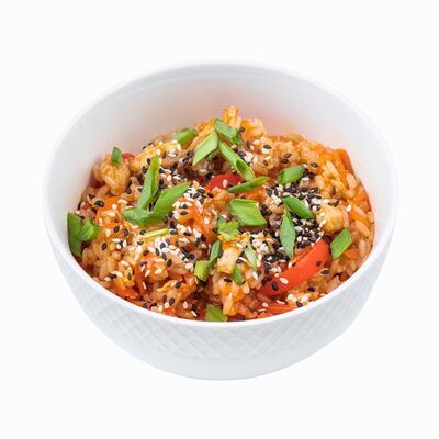 Рис с яйцом и овощами в Fit cafe по цене 349 ₽
