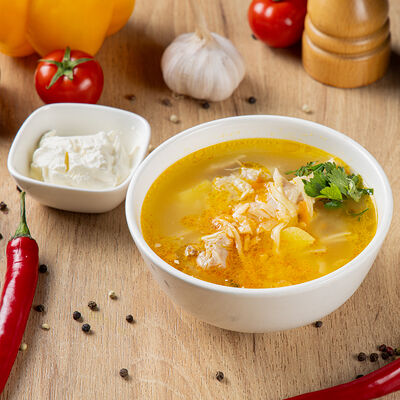 Куриный суп в Км-халяль по цене 320 ₽