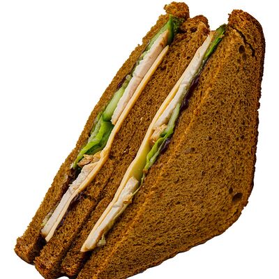 Сэндвич на ржаном хлебе с индейкой BBQ в За обе щёки по цене 289 ₽