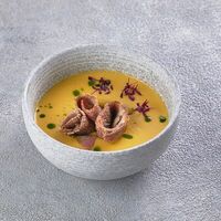 Сырный суп с копчёным ребром в Папаша Клаусс