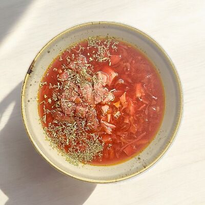 Борщ калининградский со свининой в Вкусницца по цене 353 ₽