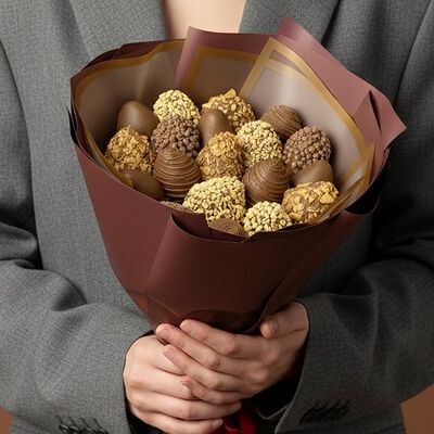 Букет Chocolate в Luna-Клубника в шоколаде по цене 3990 ₽