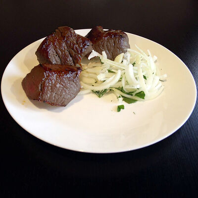 Печень говяжья в сетке на мангале в Наш дворик по цене 685 ₽