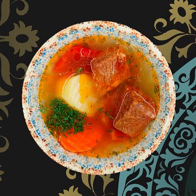 Шурпа с телятинойв Татлы Чорсу Халяль по цене 519 ₽